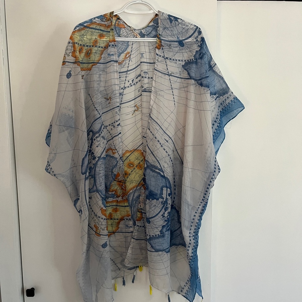 Ellemairco Map Print Kimono